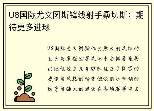 U8国际尤文图斯锋线射手桑切斯：期待更多进球