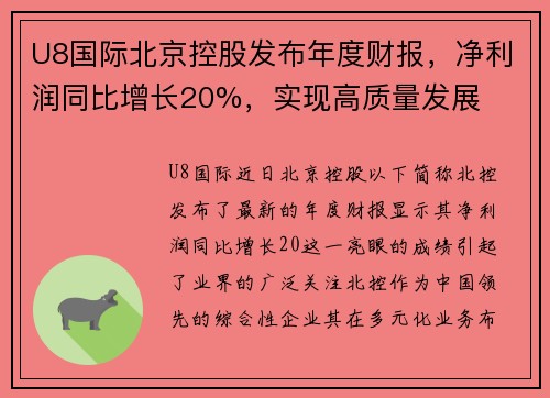 U8国际北京控股发布年度财报，净利润同比增长20%，实现高质量发展